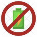 Ban Battery Prohibited Battery Ban Icon