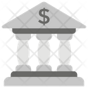 Bank Treasury Columns Building Icon