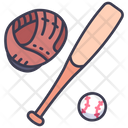 Baseball Glove Bat Icon