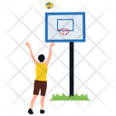 Basketball Court Goal Basket Patterned Ball Icon