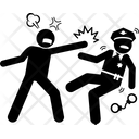 Battre Un Policier Icône