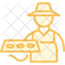 Bauer Mit Setzlingsschale Symbol