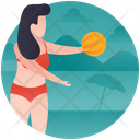 Beach Ball Volleyball Beach Girl Icon