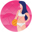 Beach Ball Volleyball Beach Girl Icon