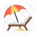 Beach Chair Umbrella Icon