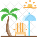 Beach Resort Beach Restaurant Coccnut Tree Icon