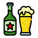 Beer Bottle And Glass Icon