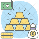 Billions Wealth Gold Stack Icon
