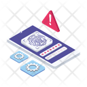 Biometric Error Fingerprint Error Biometric Access Icon
