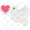 Bird Dove With Rose Flying Dove Icon