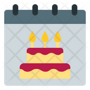 Birthday Cake Party Celebration Event Calendar Date Icon