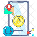 Business Location Mobile Location Bitcoin Address Icon
