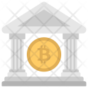 Bitcoin And Bank Icon
