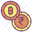 Bitcoin And Rupees Icon