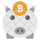 Bitcoin Piggy Piggy Bank Money Savings Icon
