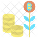 Bitcoin Plant And Coins Icon