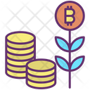 Bitcoin Plant And Coins Icon