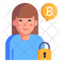 Secure Money Crypto Lock Bitcoin Protection Icon