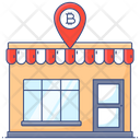 Bitcoin Location Bitcoin Shop Ecommerce Icon