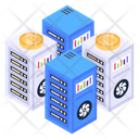 Bitcoin Servers Bitcoin Storage Bitcoin Data Servers Icon