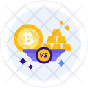 Gold Vs Bitcoin Vs Gold Icon