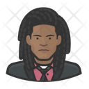 Black Dreadlock Male  Icon