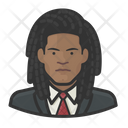 Black Dreadlock Male  Icon