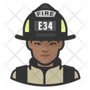 Black Female Firefighter Black Female Icon