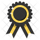 Black Ribbon Award Badge Icon