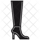 Black Thigh-High Boot Women's Shoes  Icon