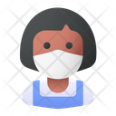 Woman Avatar Medical Mask Icon