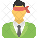 Blindfolded Businessman Outsourcing Icon
