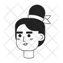 Blonde woman with bun hairstyle  Icon