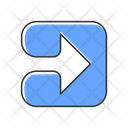 Blue Arrow In Square Icon