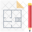 Draw Construction Paper House Plan Icon