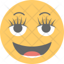 Long Lashes Smiley Icon