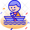 Boat Rowing Man Icon