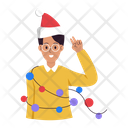 Boy Celebrating Christmas Icon