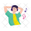 Boy listening music Icon