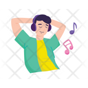 Boy Listening Music Icon