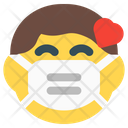 Boy Love Emoji With Face Mask Emoji Icon