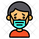 Boy Wear Medical Mask Boy Sad Icon