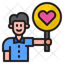 Boy With Heart Sign Icon