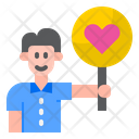 Boy With Heart Sign Man Sign Icon