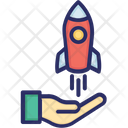 Brand Development Rocket Startup Icon