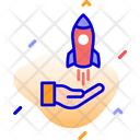 Brand Development Rocket Startup Icon