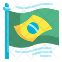 Flag Brazil Country Nation World Land Carnival Icon