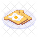 Egg Toast Breakfast Meal Icon