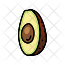 Brown Avocado Cut Icon