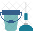 Bucket And Mop Icon
